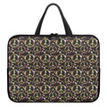 Hippie Peace Sign Flower Pattern Print Laptop Sleeve With Handle