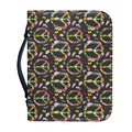 Hippie Peace Sign Flower Pattern Print Leather Bible Cover