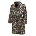 Hippie Peace Sign Flower Pattern Print Men's Bathrobe