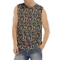 Hippie Peace Sign Flower Pattern Print Men's Fitness Tank Top