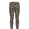 Hippie Peace Sign Flower Pattern Print Men's leggings