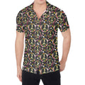 Hippie Peace Sign Flower Pattern Print Men's Shirt