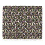 Hippie Peace Sign Flower Pattern Print Mouse Pad