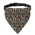 Hippie Peace Sign Flower Pattern Print Over The Collar Dog Bandana