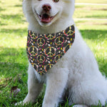 Hippie Peace Sign Flower Pattern Print Over The Collar Dog Bandana