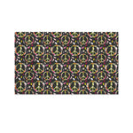 Hippie Peace Sign Flower Pattern Print Polyester Flag