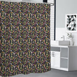 Hippie Peace Sign Flower Pattern Print Premium Shower Curtain