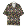 Hippie Peace Sign Flower Pattern Print Rayon Hawaiian Shirt