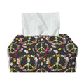 Hippie Peace Sign Flower Pattern Print Rectangle Tissue Box Cover