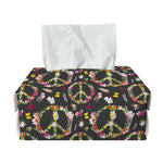 Hippie Peace Sign Flower Pattern Print Rectangle Tissue Box Cover