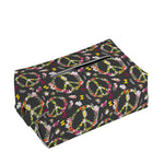 Hippie Peace Sign Flower Pattern Print Rectangle Tissue Box Cover