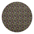 Hippie Peace Sign Flower Pattern Print Round Blanket