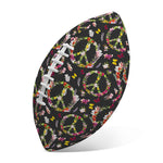 Hippie Peace Sign Flower Pattern Print Rugby Ball