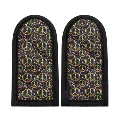 Hippie Peace Sign Flower Pattern Print Skillet Handle Cover