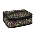 Hippie Peace Sign Flower Pattern Print Small Lunch Bag