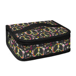 Hippie Peace Sign Flower Pattern Print Small Lunch Bag