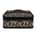 Hippie Peace Sign Flower Pattern Print Small Lunch Bag