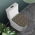 Hippie Peace Sign Flower Pattern Print Toilet Lid Cover