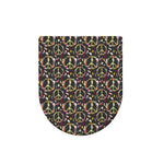 Hippie Peace Sign Flower Pattern Print Toilet Lid Cover