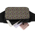 Hippie Peace Sign Flower Pattern Print Waist Bag