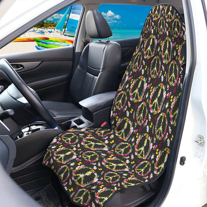 Hippie Peace Sign Flower Pattern Print Waterproof Car Seat Cover