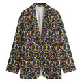 Hippie Peace Sign Flower Pattern Print Women's Blazer