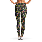 Hippie Peace Sign Flower Pattern Print Women's Leggings