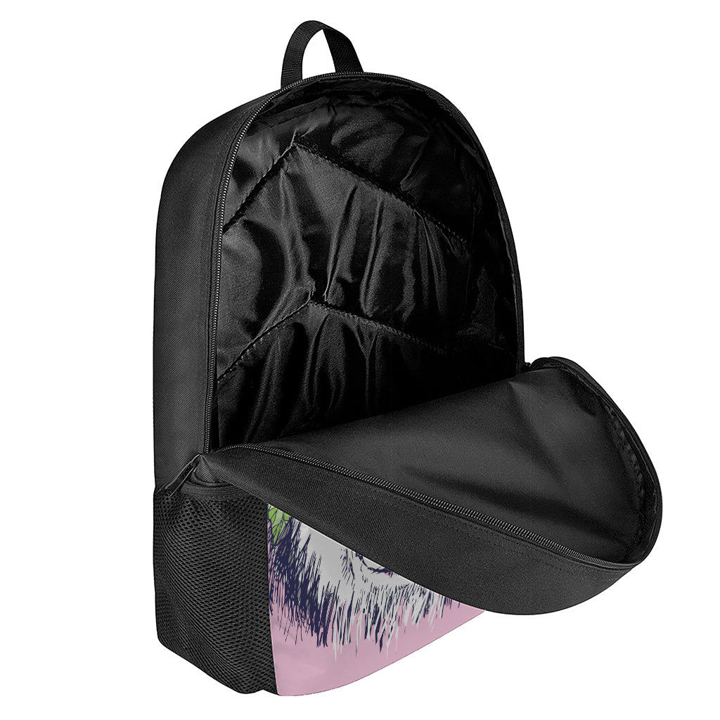 Hippie Siberian Husky Print 17 Inch Backpack