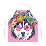 Hippie Siberian Husky Print Adjustable Apron