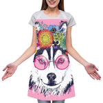 Hippie Siberian Husky Print Adjustable Apron