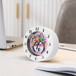 Hippie Siberian Husky Print Alarm Clock