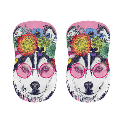 Hippie Siberian Husky Print Bar Stool Covers