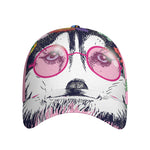 Hippie Siberian Husky Print Baseball Cap