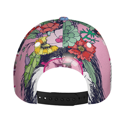 Hippie Siberian Husky Print Baseball Cap