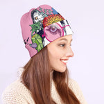 Hippie Siberian Husky Print Beanie