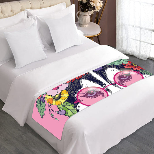 Hippie Siberian Husky Print Bed Runner