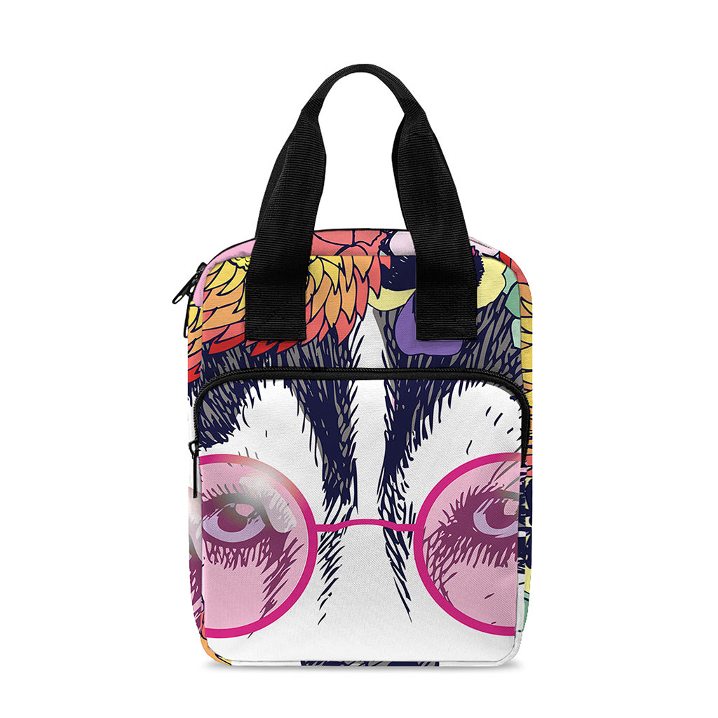 Hippie Siberian Husky Print Bible Tote Bag