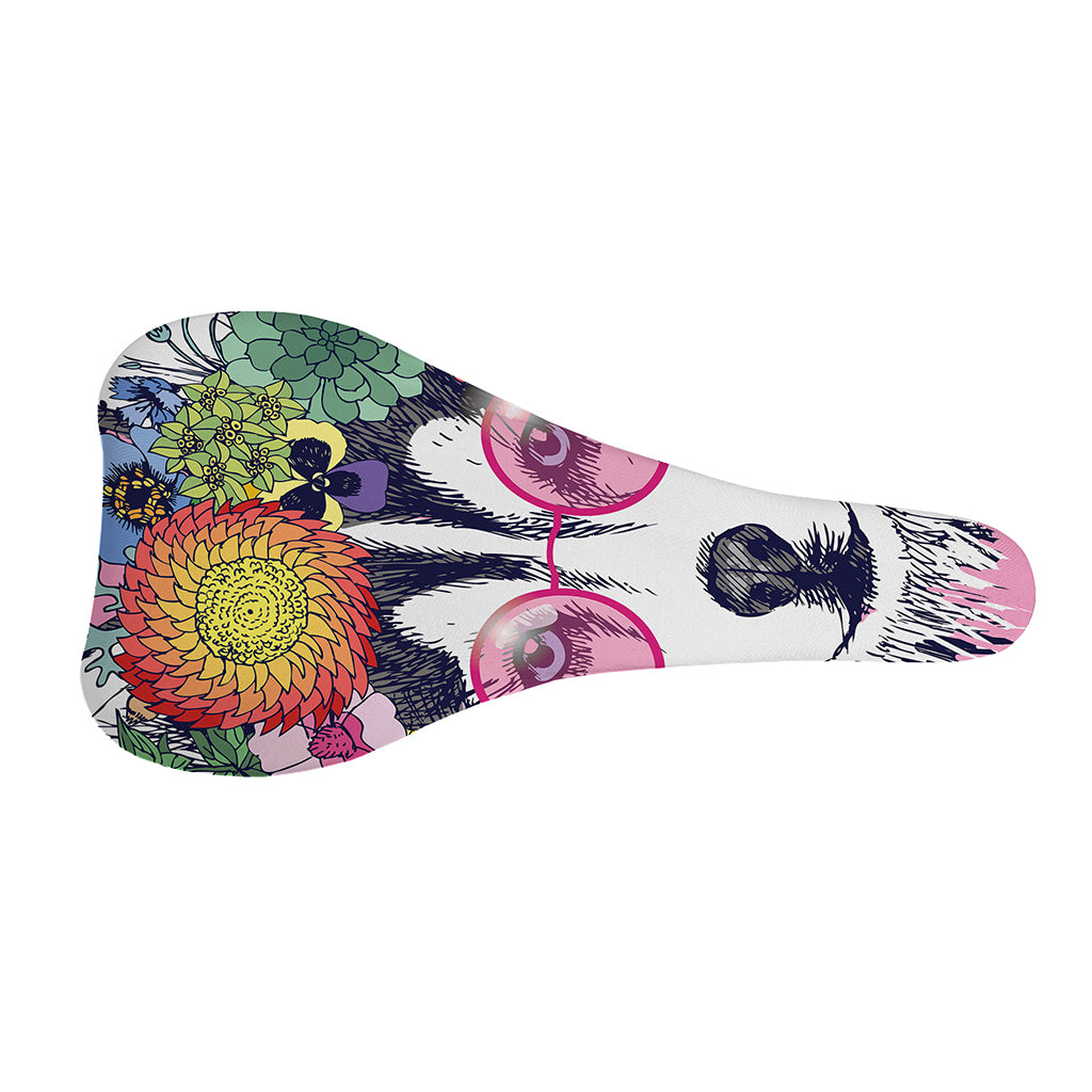 Hippie Siberian Husky Print Bicycle Seat Cover