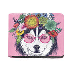 Hippie Siberian Husky Print Bifold Wallet