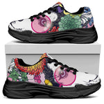Hippie Siberian Husky Print Black Chunky Shoes