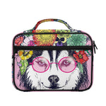 Hippie Siberian Husky Print Briefcase Bible Bag