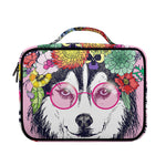 Hippie Siberian Husky Print Briefcase Bible Bag