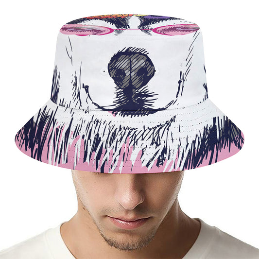 Hippie Siberian Husky Print Bucket Hat
