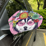 Hippie Siberian Husky Print Car Side Mirror Covers