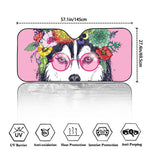 Hippie Siberian Husky Print Car Windshield Sun Shade