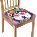 Hippie Siberian Husky Print Chair Cushion Cover