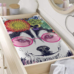 Hippie Siberian Husky Print Changing Pad Cover