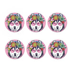 Hippie Siberian Husky Print Coaster Set