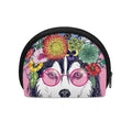 Hippie Siberian Husky Print Coin Purse