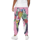 Hippie Siberian Husky Print Cotton Pants